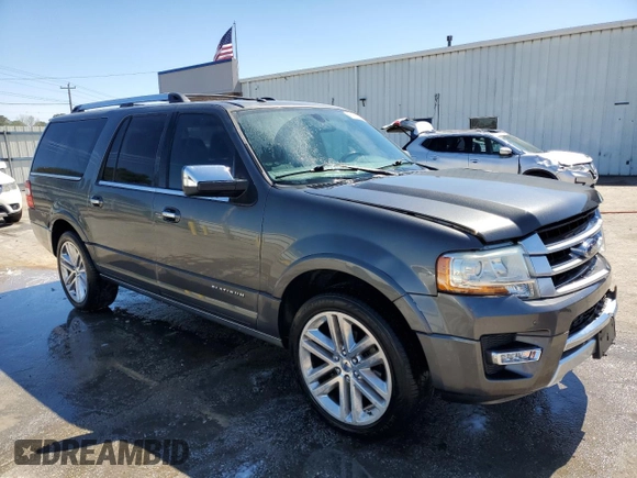 2015 Ford Expedition EL Platinum with VIN 1FMJK1LTXFEF24757, listed as a Copart auction lot 49492355 with 214,640 mi miles and Salvage Title. Bid and sale history available at carsss.com. Image 4.