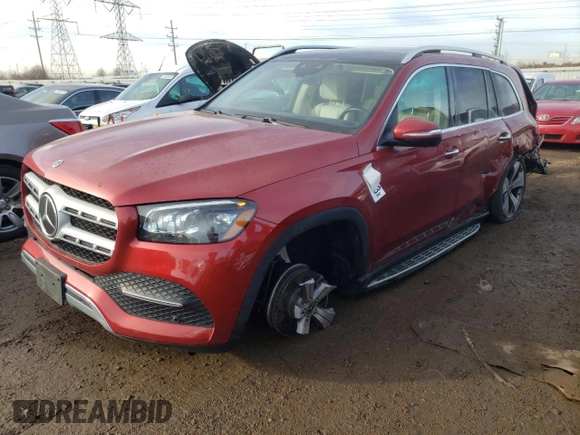 2021 Mercedes-Benz GLS 450 with VIN 4JGFF5KE4MA423240, listed as a Copart auction lot 80464263 with 34,049 mi miles and . Bid and sale history available at DreamBid. Image 1.