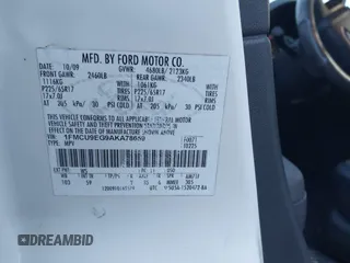 2010 Ford Escape Limited z VIN 1FMCU9EG9AKA78659, wystawiony jako IAAI lot #41089881 z przebiegiem 213 814 mil mil oraz . Historia ofert i sprzedaży dostępna na DreamBid. Obrazek 9.