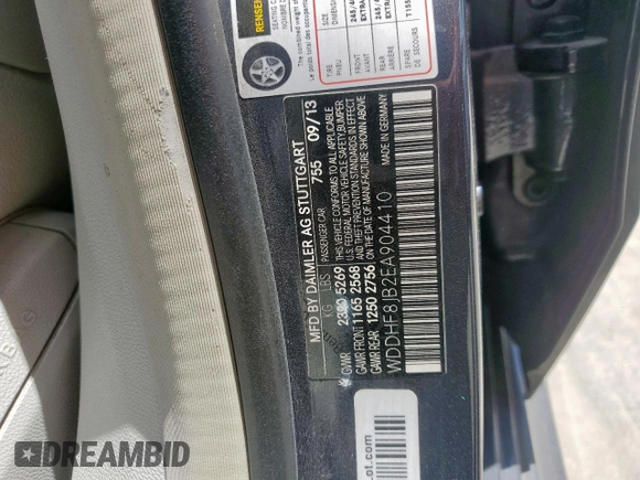 2014 Mercedes-Benz E 350 Luxury with VIN WDDHF8JB2EA904410, listed as a Copart auction lot 65151415 with 158,946 mi miles and Salvage title. Bid and sale history available at DreamBid. Image 12.