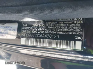 2006 Mercedes-Benz S 430 with VIN WDBNG83JX6A470123, listed as a IAAI auction lot 41876932 with 153,088 mi miles and . Bid and sale history available at carsss.com. Image 9.