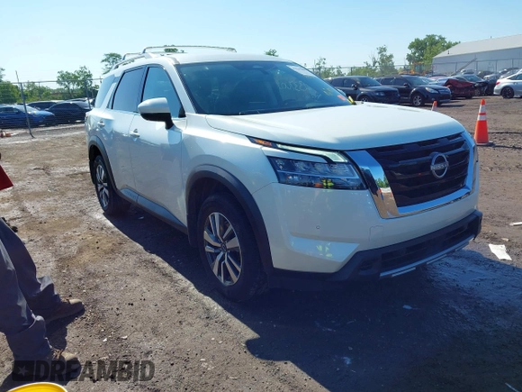 2023 Nissan Pathfinder SL with VIN 5N1DR3CCXPC273840, listed as a IAAI auction lot 42337002 with 34,963 mi miles and . Bid and sale history available at DreamBid. Image 1.