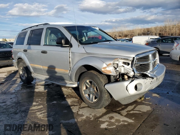 2005 Dodge Durango Limited with VIN 1D4HD58N95F533279, listed as a Copart auction lot 46454565 with 130,639 mi miles and Salvage title. Bid and sale history available at DreamBid. Image 4.