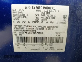 2015 Ford Explorer с VIN 1FM5K8B85FGA78593, выставлен на аукционе IAAI как лот 42149331 с пробегом 234 308 миль миль и . История ставок и продаж доступна на DreamBid. Изображение 9.