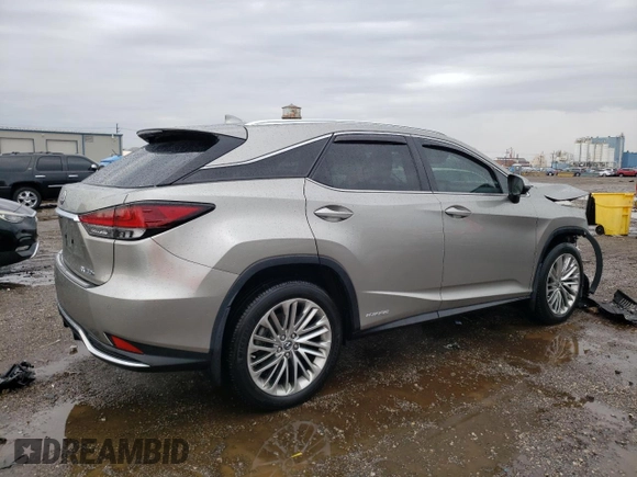 2020 Lexus RX with VIN 2T2JGMDA8LC047485, listed as a Copart auction lot 47638335 with 34,531 mi miles and Salvage Title. Bid and sale history available at carsss.com. Image 3.