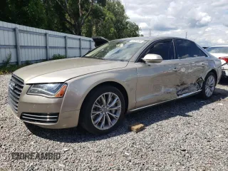 2012 Audi A8 L with VIN WAURVAFD3CN024063, listed as a Copart auction lot 81508834 with 92,002 mi miles and Salvage Title. Bid and sale history available at carsss.com. Image 1.