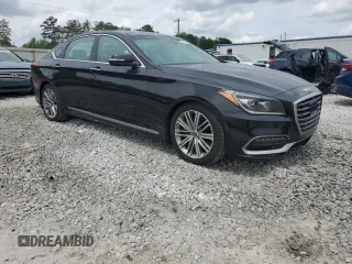 2018 Genesis G80 3.8L with VIN KMHGN4JE4JU268346, listed as a Copart auction lot 54949555 with 88,503 mi miles and Salvage title. Bid and sale history available at DreamBid. Image 4.