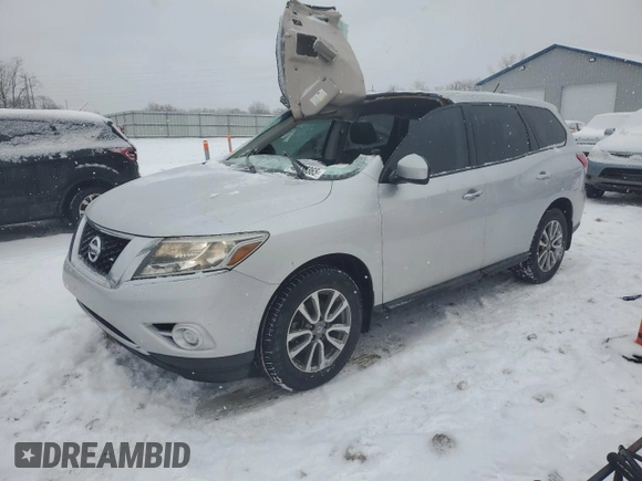 2013 Nissan Pathfinder S with VIN 5N1AR2MM3DC683721, listed as a Copart auction lot 46136365 with 192,177 mi miles and Salvage Title. Bid and sale history available at carsss.com. Image 1.