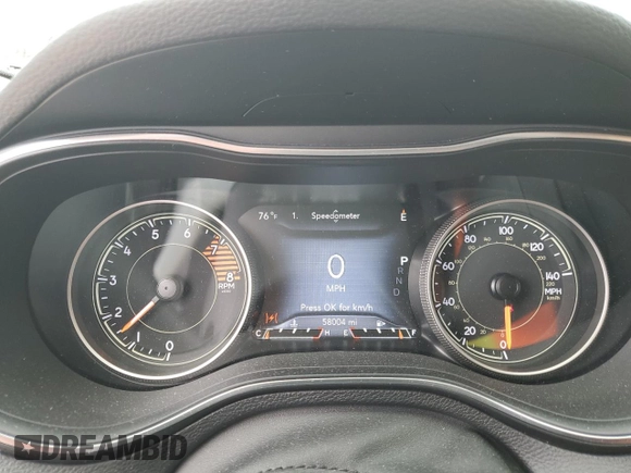 2020 Jeep Cherokee Limited with VIN 1C4PJLDXXLD615012, listed as a Copart auction lot 63091404 with 58,004 mi miles and Salvage title. Bid and sale history available at DreamBid. Image 9.