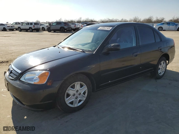 2003 Honda Civic DX with VIN 2HGES161X3H585385, listed as a Copart auction lot 42854145 with 87,312 mi miles and Salvage Title. Bid and sale history available at carsss.com. Image 1.