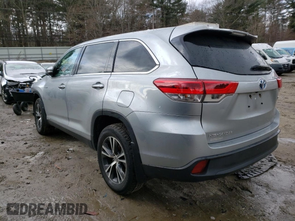 2019 Toyota Highlander Hybrid LE with VIN 5TDBGRFHXKS058784, listed as a Copart auction lot 39106543 with 213,618 mi miles and . Bid and sale history available at DreamBid. Image 2.