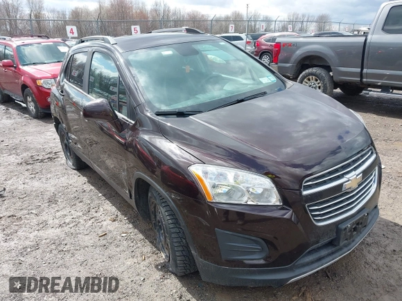 2016 Chevrolet Trax LT with VIN KL7CJLSB2GB754183, listed as a IAAI auction lot 41909178 with 115,683 mi miles. Bid and sale history available at carsss.com. Image 1.