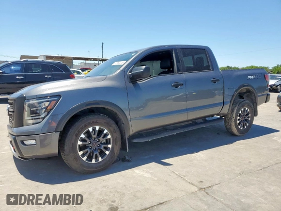 2023 Nissan Titan SV with VIN 1N6AA1ED1PN104669, listed as a Copart auction lot 57954215 with 40,955 mi miles and Salvage title. Bid and sale history available at DreamBid. Image 1.