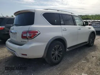 2018 Nissan Armada Platinum with VIN JN8AY2NE8J9732438, listed as a Copart auction lot 56233785 with 122,870 mi miles and Salvage title. Bid and sale history available at DreamBid. Image 3.