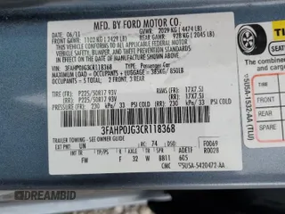 2012 Ford Fusion SEL with VIN 3FAHP0JG3CR118368, listed as a Copart auction lot 62387845 with 185,305 mi miles and Salvage title. Bid and sale history available at DreamBid. Image 12.