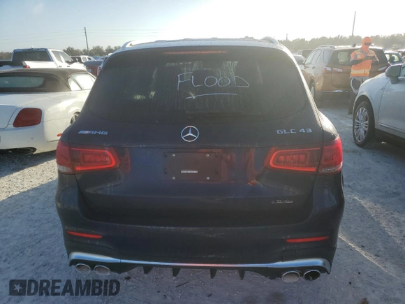 2020 Mercedes-Benz GLC with VIN W1N0G6EB0LF801501, listed as a Copart auction lot 76506974 with 0 mi miles and Salvage Title. Bid and sale history available at carsss.com. Image 6.