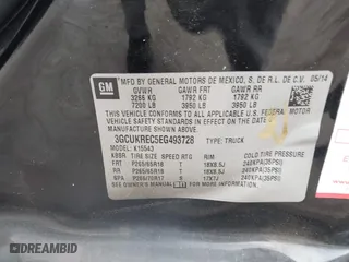 2014 Chevrolet Silverado 1500 LT with VIN 3GCUKREC5EG493728, listed as a IAAI auction lot 41710490 with 243,509 mi miles. Bid and sale history available at carsss.com. Image 9.