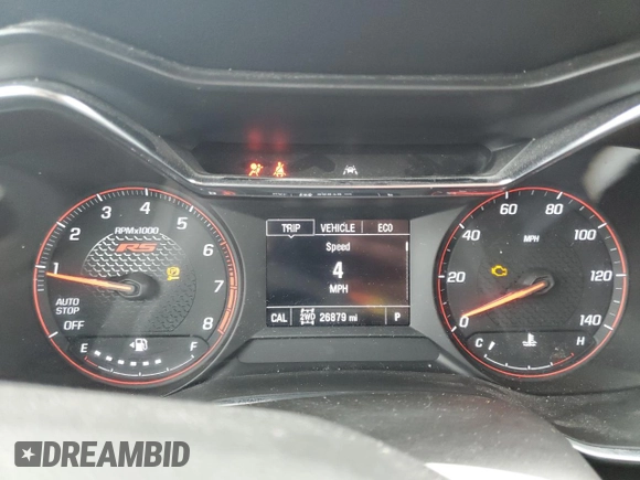 2023 Chevrolet TrailBlazer RS with VIN KL79MUSL0PB036275, listed as a Copart auction lot 46578245 with 26,879 mi miles and Salvage Title. Bid and sale history available at DreamBid. Image 9.