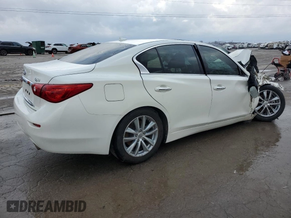 2014 Infiniti Q50 Premium with VIN JN1BV7AP0EM692651, listed as a Copart auction lot 43339505 with 95,729 mi miles and Non repairable. Bid and sale history available at DreamBid. Image 3.