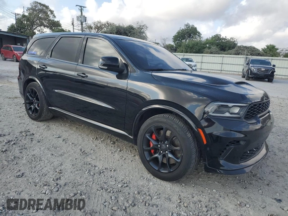 2021 Dodge Durango SRT Hellcat with VIN 1C4SDJH91MC662339, listed as a Copart auction lot 78752194 with 50,682 mi miles and Salvage Title. Bid and sale history available at DreamBid. Image 4.