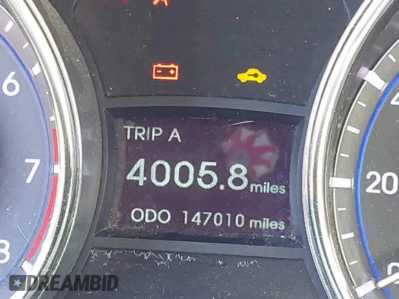2011 Hyundai Sonata Limited with VIN 5NPEC4AC4BH296899, listed as a IAAI auction lot 42097742 with 147,010 mi miles and . Bid and sale history available at DreamBid. Image 7.