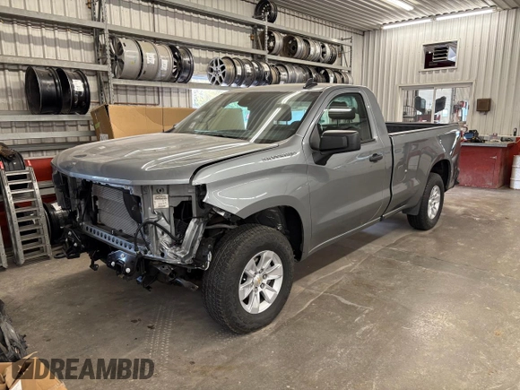 2024 Chevrolet Silverado 1500 Work Truck with VIN 3GCNAAED1RG449586, listed as a Copart auction lot 53335665 with 4,520 mi miles and Salvage Title. Bid and sale history available at carsss.com. Image 2.