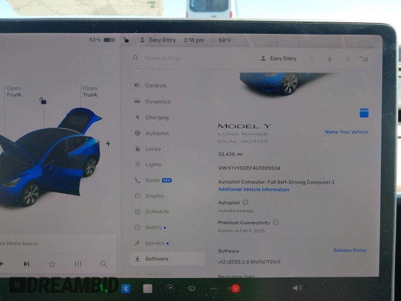 2020 Tesla Model Y Long Range with VIN 5YJYGDEF4LF005534, listed as a IAAI auction lot 41830910 with 32,438 mi miles and . Bid and sale history available at DreamBid. Image 7.