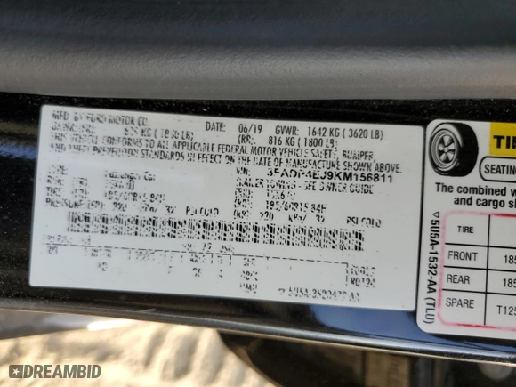 2019 Ford Fiesta SE with VIN 3FADP4EJ9KM156811, listed as a Copart auction lot 42176675 with 90,592 mi miles and Salvage Title. Bid and sale history available at carsss.com. Image 16.