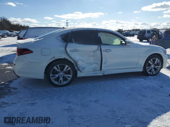 2013 Infiniti M z VIN JN1BY1AR9DM603034, wystawiony jako Copart lot #88311885 z przebiegiem Nie podano mil oraz Nie do naprawy • Non repairable. Historia ofert i sprzedaży dostępna na DreamBid. Obrazek 3.