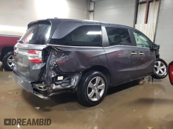 2018 Honda Odyssey EX-L with VIN 5FNRL6H71JB050444, listed as a Copart auction lot 87472554 with 102,667 mi miles and Salvage Title. Bid and sale history available at carsss.com. Image 3.