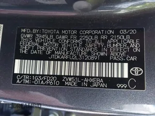 2020 Toyota Prius L Eco z VIN JTDKARFU2L3120891, wystawiony jako IAAI lot #41318597 z przebiegiem 79 848 mil mil oraz . Historia ofert i sprzedaży dostępna na DreamBid. Obrazek 9.