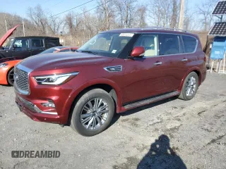 2021 Infiniti QX80 LUXE with VIN JN8AZ2AE5M9272842, listed as a Copart auction lot 48913205 with 31,001 mi miles and Salvage Title. Bid and sale history available at carsss.com. Image 1.
