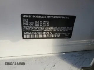 2015 BMW 4 Series 428i with VIN WBA4A5C50FG052177, listed as a Copart auction lot 86093994 with 127,956 mi miles and Salvage Title. Bid and sale history available at DreamBid. Image 12.