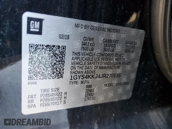 2018 Cadillac Escalade ESV Platinum z VIN 1GYS4KKJ4JR270516, wystawiony jako Copart lot #46444615 z przebiegiem 130 731 mil mil oraz Czysty tytuł • Clean title. Historia ofert i sprzedaży dostępna na DreamBid. Obrazek 13.