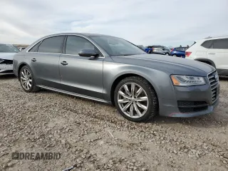 2017 Audi A8 with VIN WAU44AFD3HN002052, listed as a Copart auction lot 41834475 with 111,666 mi miles and Salvage title. Bid and sale history available at DreamBid. Image 4.