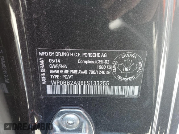 2014 Porsche 911 4S with VIN WP0BB2A96ES133255, listed as a Copart auction lot 76291214 with Not Provided miles and Non Repairable. Bid and sale history available at DreamBid. Image 13.