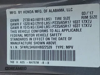 2017 Honda Odyssey EX-L with VIN 5FNRL5H6XHB022539, listed as a IAAI auction lot 41702635 with 51,881 mi miles and . Bid and sale history available at DreamBid. Image 9.