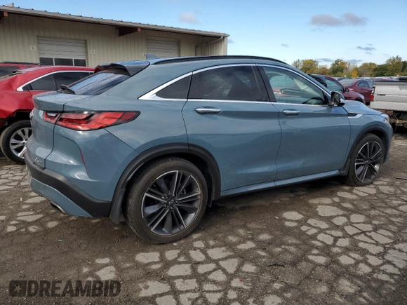 2022 Infiniti QX55 Sensory with VIN 3PCAJ5L33NF100915, listed as a Copart auction lot 75861324 with Not provided miles and Salvage title. Bid and sale history available at DreamBid. Image 3.