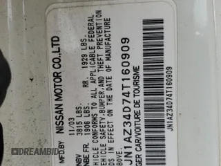 2004 Nissan 350Z Touring with VIN JN1AZ34D74T160909, listed as a Copart auction lot 58302075 with 54,100 mi miles and Salvage title. Bid and sale history available at DreamBid. Image 12.