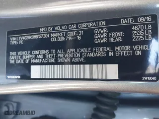 2017 Volvo S60 Inscription with VIN LYV402HKXHB137304, listed as a IAAI auction lot 41415830 with 140,598 mi miles. Bid and sale history available at carsss.com. Image 9.