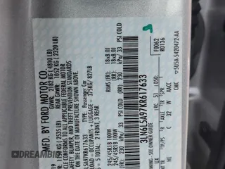 2019 Lincoln MKZ Standard with VIN 3LN6L5A97KR617633, listed as a Copart auction lot 50662445 with 35,652 mi miles and Salvage Title. Bid and sale history available at carsss.com. Image 12.
