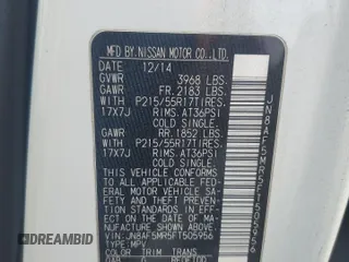 2015 Nissan Juke S with VIN JN8AF5MR5FT505956, listed as a Copart auction lot 51015955 with 41,185 mi miles and Salvage Title. Bid and sale history available at carsss.com. Image 13.