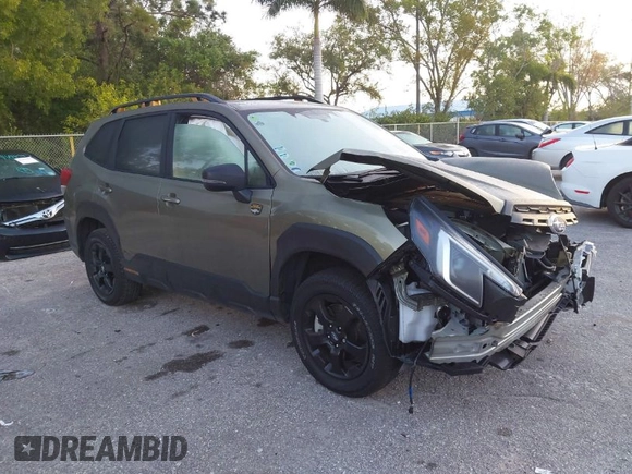 2024 Subaru Forester Wilderness with VIN JF2SKAJC8RH525194, listed as a IAAI auction lot 41697885 with 4,755 mi miles. Bid and sale history available at carsss.com. Image 1.
