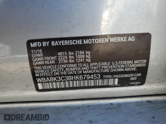 2017 BMW 3 Series 330i xDrive with VIN WBA8K3C38HK679453, listed as a Copart auction lot 89404335 with 75,451 mi miles and Salvage Title. Bid and sale history available at carsss.com. Image 12.