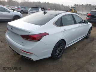 2018 Genesis G80 3.3T Sport with VIN KMHGN4JB2JU218860, listed as a IAAI auction lot 41776612 with 122,766 mi miles. Bid and sale history available at carsss.com. Image 4.