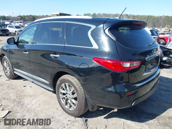 2014 Infiniti QX60 with VIN 5N1AL0MN9EC508017, listed as a IAAI auction lot 41591790 with 112,806 mi miles. Bid and sale history available at carsss.com. Image 3.