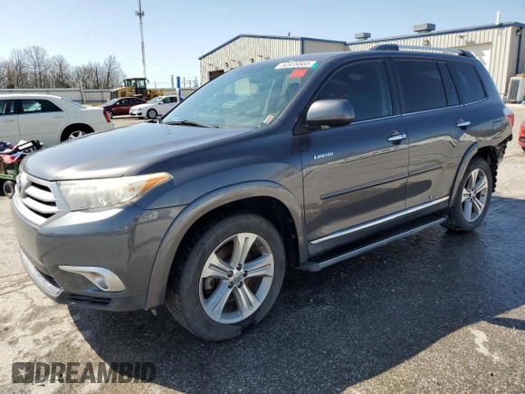 2012 Toyota Highlander Limited with VIN 5TDDK3EH1CS150504, listed as a Copart auction lot 50939885 with 185,656 mi miles and Salvage Title. Bid and sale history available at carsss.com. Image 1.