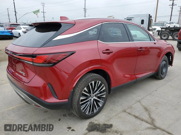 2023 Lexus RX with VIN 2T2BBMCA9PC014179, listed as a Copart auction lot 55597415 with 9,525 mi miles and Salvage Title. Bid and sale history available at carsss.com. Image 3.