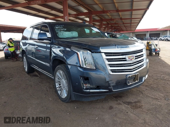 2019 Cadillac Escalade ESV Platinum z VIN 1GYS4KKJ5KR194810, wystawiony jako IAAI lot #42360267 z przebiegiem 106 662 mil mil oraz . Historia ofert i sprzedaży dostępna na DreamBid. Obrazek 1.