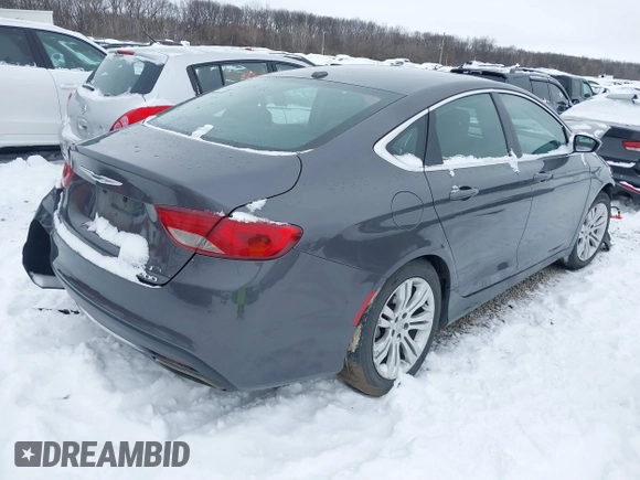 2015 Chrysler 200 Limited with VIN 1C3CCCAG5FN605570, listed as a IAAI auction lot 41246742 with 142,574 mi miles. Bid and sale history available at carsss.com. Image 4.